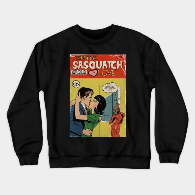 Teenage Sasquatch in Love Crewneck Sweatshirt by LKSComic